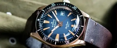 Сталь и бронза: Edox Skydiver Date Automatic Limited Edition фото