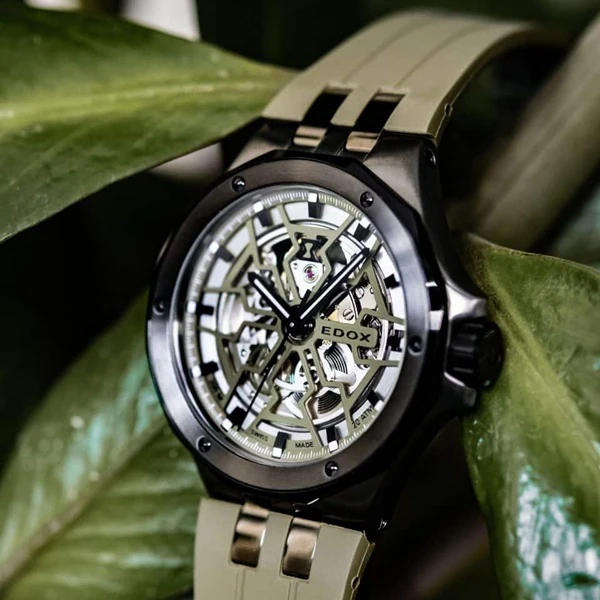 Edox: Delfin Mecano Automatic Moss Green