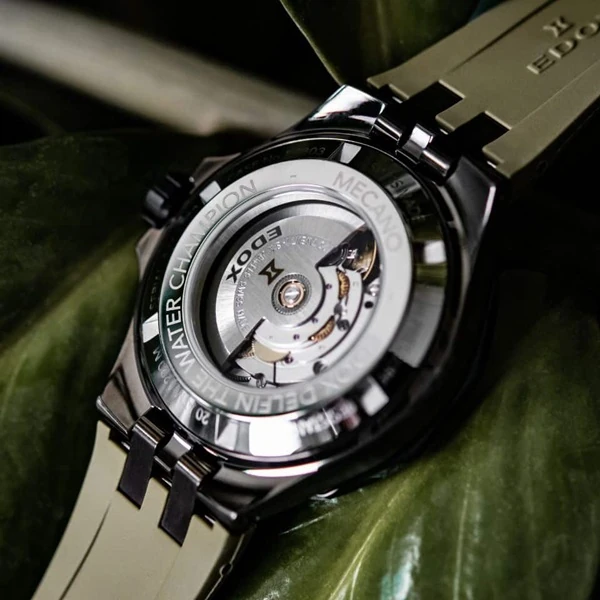 Edox: Delfin Mecano Automatic Moss Green