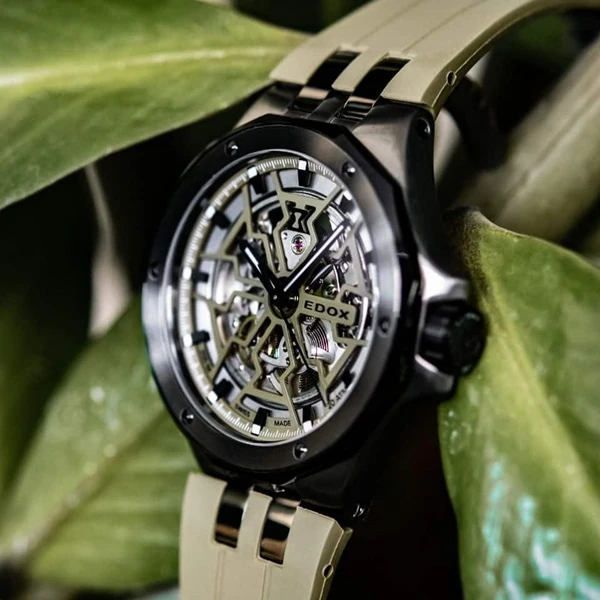 Edox: Delfin Mecano Automatic Moss Green